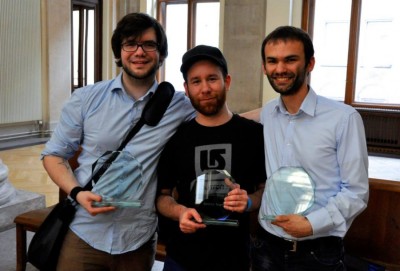 Sieger der ZEIT DEBATTE Wien: Willy Witthaut, Sascha Schenkenberger, Christian Strunck (v.l.n.r.) (c) AFA DC Wien