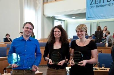 Sieger in Mainz: Marcel Giersdorf, Sarah Kempf, Anna Mattes (vlnr). Foto: Michael Schindler